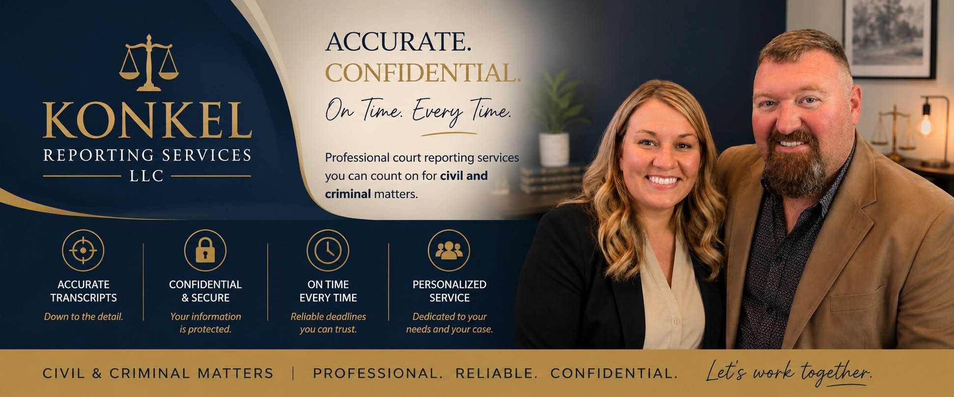 Konkel Reporting Services professional court reporting banner